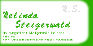 melinda steigerwald business card